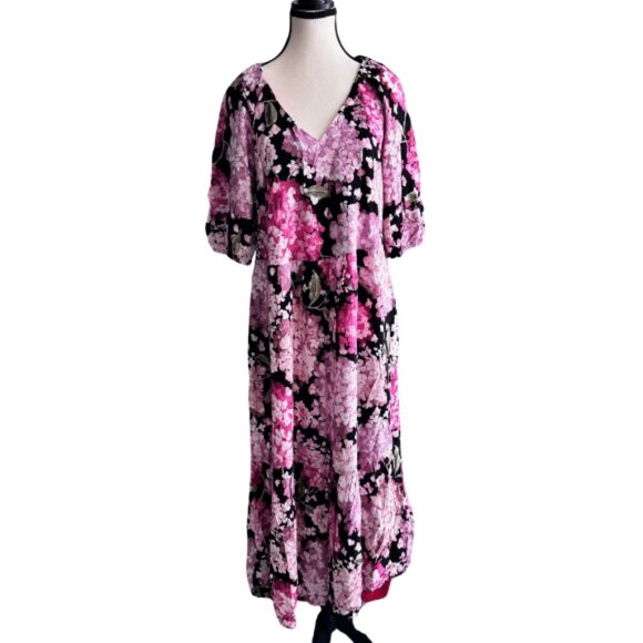 H&M Pink and Black Floral Dress - Picture 1 of 6